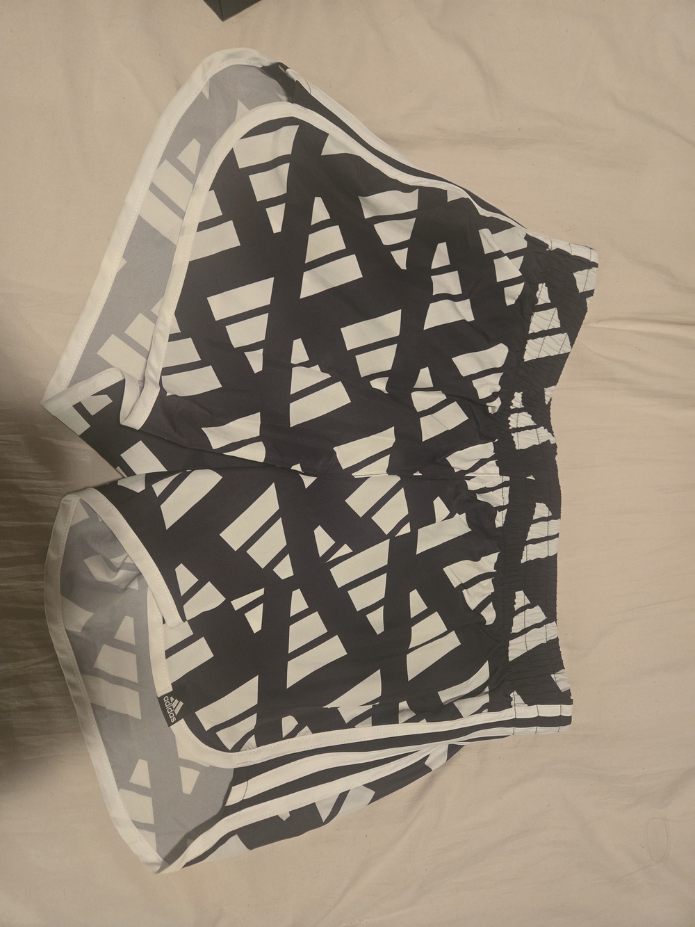 adidas Black and White Graphic Run Shorts